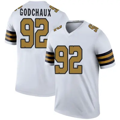 Men's Davon Godchaux New Orleans Saints Color Rush Jersey - White Legend