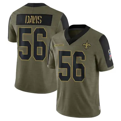 Men's Demario Davis New Orleans Saints 2021 Salute To Service Jersey - Olive Limited