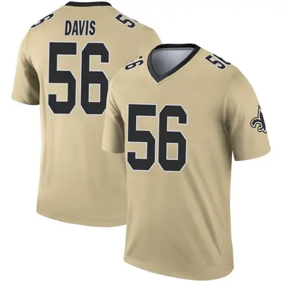 Men's Demario Davis New Orleans Saints Inverted Jersey - Gold Legend