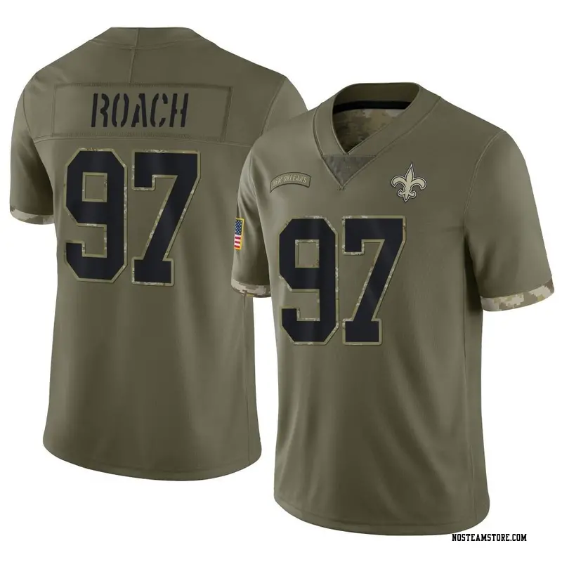 Men's Malcolm Roach New Orleans Saints 2022 Salute To Service Jersey - Olive Limited