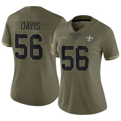 Women's Demario Davis New Orleans Saints 2022 Salute To Service Jersey - Olive Limited