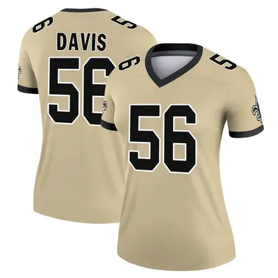 Women's Demario Davis New Orleans Saints Legend day s Alternate Performance Jersey - Gold Game