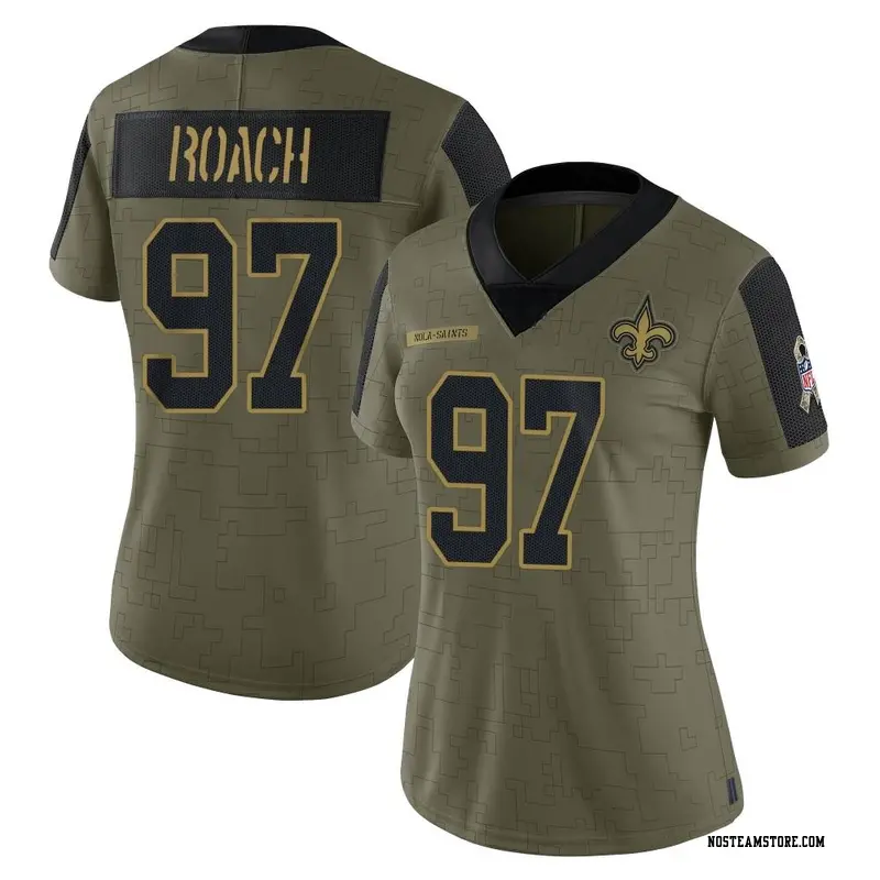 Women's Malcolm Roach New Orleans Saints 2021 Salute To Service Jersey - Olive Limited
