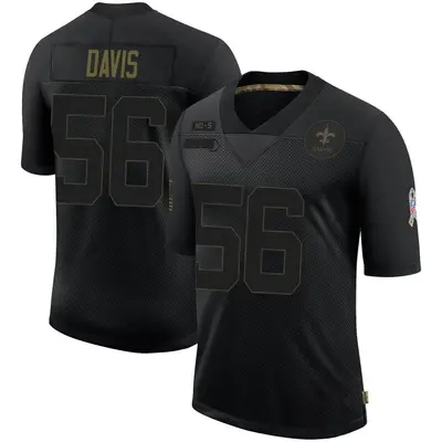 Youth Demario Davis New Orleans Saints 2020 Salute To Service Jersey - Black Limited