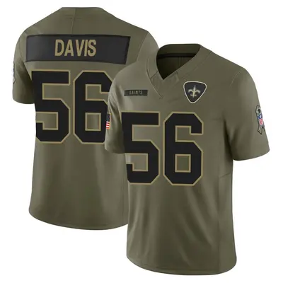 Youth Demario Davis New Orleans Saints 2025 Salute to Service Jersey - Olive Limited